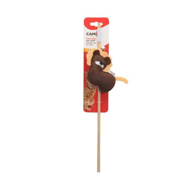 CANNE A PECHE EN BOIS POUR CHAT CAMON MIXED 40CM