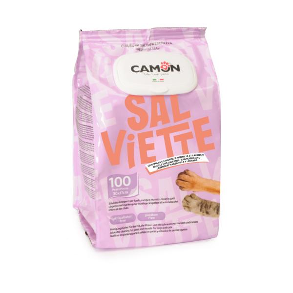 LINGETTES NETTOYANTES CAMON LAVANDE ET CAMOMILLE 100 PCS