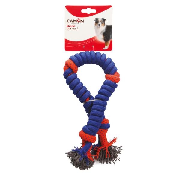 JOUETS POUR CHIEN CAMON CORDE DOUBLE EN POLYESTER-COTON  50CM