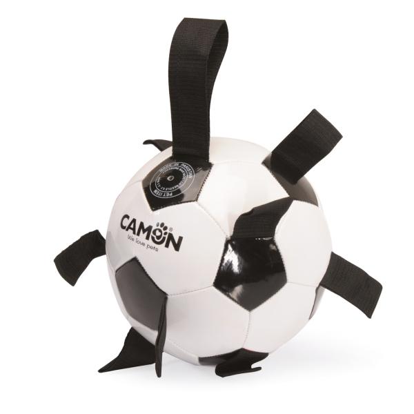DOG TOY CAMON BALLON DE FOOTBALL EN PVC 21CM NOIR ET BLANC