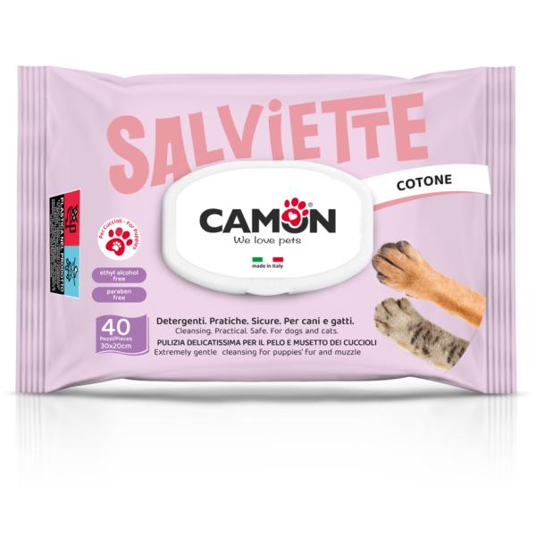 LINGETTES NETTOYANTES CAMON POUR CHIOTS ET CHATONS 40PCS