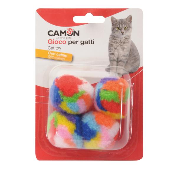 JOUET POUR CHAT CAMON 4 BALLES 3,5CM MIXED