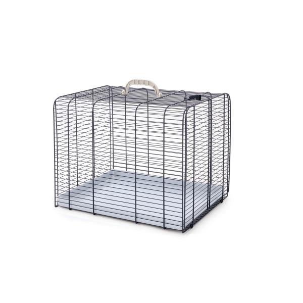 BOX TRANSPORT METALLIQUE CHAT/CHIOT IMAC BLUE 43 X 30 X 35