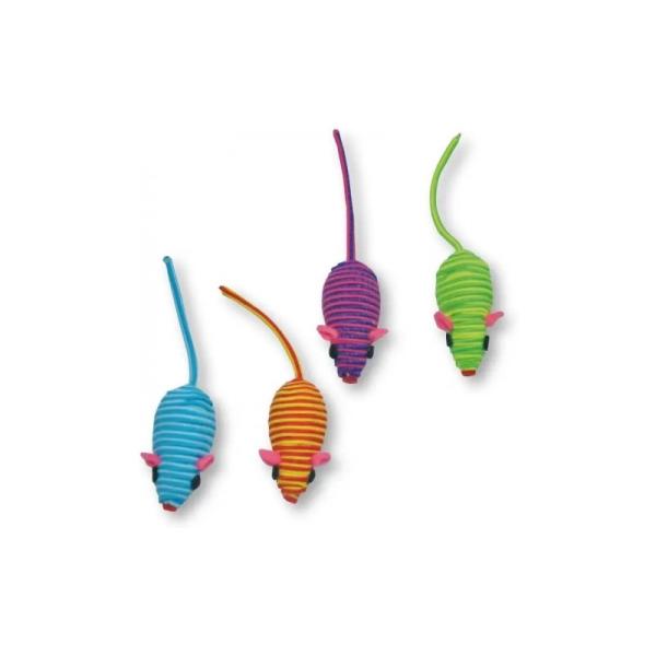TOY INTO JAR COLOURED NYLON MICE                                        