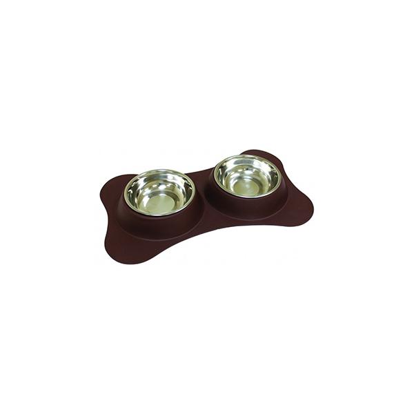 GAMELLE INOX SILICONE DOUBLE BROWN 2x