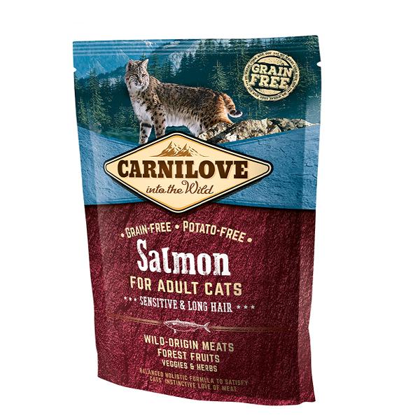 CARNILOVE CHAT SAUMON POILS LONG 400GR