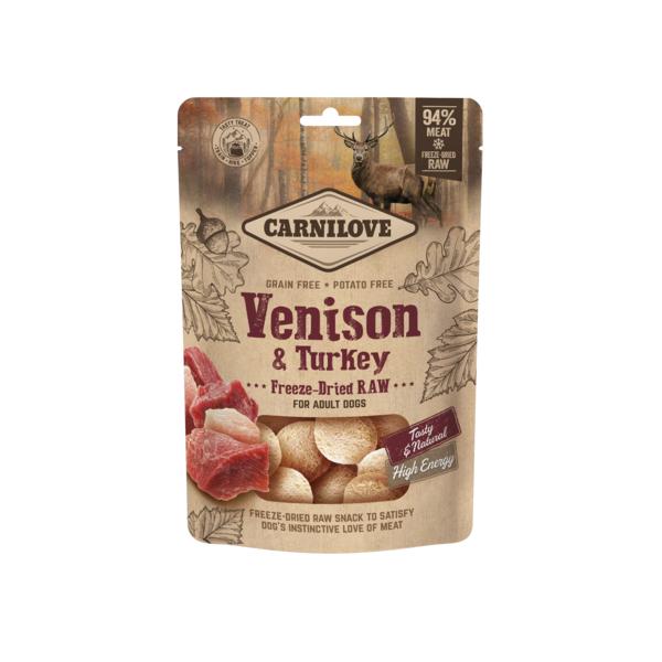 CARNILOVE FREEZE-DRIED RAW SNACKS VENISON & TURKEY 60 G