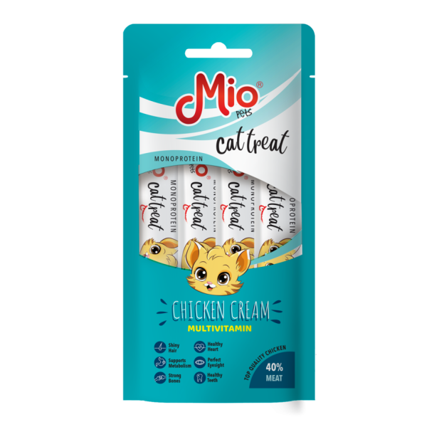 MIO TREATS - CREAM WITH CHICKEN - MULTIVITAMIN - 4*15 GR