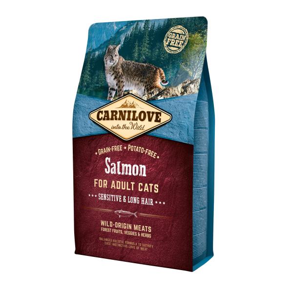 CARNILOVE CHAT SAUMON POILS LONG 2 KG